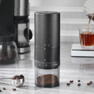   Elektrische Kaffeemühle, batteriebetrieben – 38 einstellbare Mahlgradstufen, LED-Anzeige