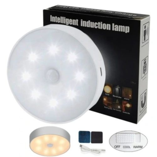 Kabelloses LED-Nachtlicht mit Bewegungssensor – USB wiederaufladbar, kompaktes Design – 1 Stück