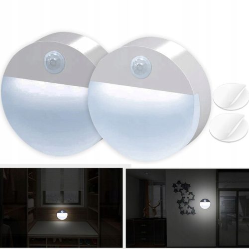 2 Stück Kabelloses LED-Nachtlicht mit Bewegungssensor – 3000K/6000K, Magnetisch, USB