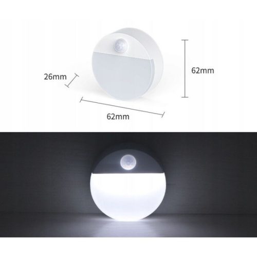2 Stück Kabelloses LED-Nachtlicht mit Bewegungssensor – 3000K/6000K, Magnetisch, USB