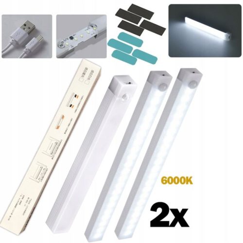 Ansal LED-Bewegungsmelderlampe – USB, Magnetisch, Nachtlicht (2 Stück)