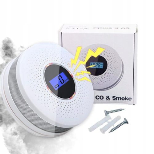 JKD 512COM Kohlenmonoxid- und Rauchmelder mit LCD-Display, 85 dB akustischer Alarm – 1 Stück