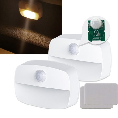 2 Stück batteriebetriebene LED-Wandleuchten mit Bewegungsmelder – Kabellos, PIR-Sensor