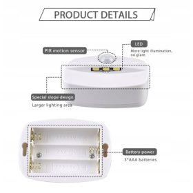   2 Stück batteriebetriebene LED-Wandleuchten mit Bewegungsmelder – Kabellos, PIR-Sensor