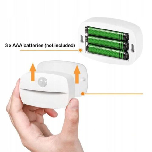 2 Stück batteriebetriebene LED-Wandleuchten mit Bewegungsmelder – Kabellos, PIR-Sensor