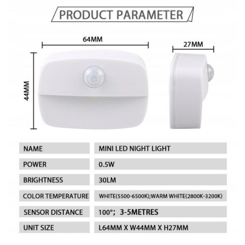 2 Stück batteriebetriebene LED-Wandleuchten mit Bewegungsmelder – Kabellos, PIR-Sensor