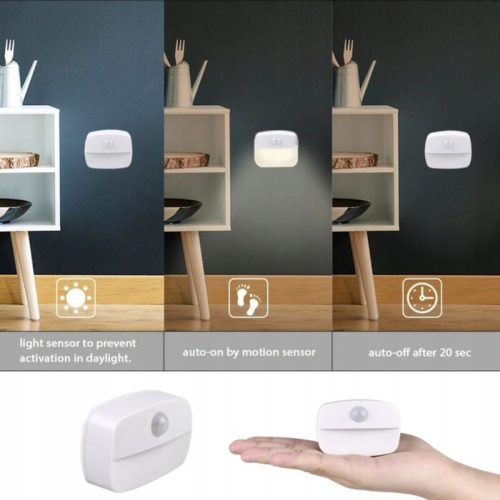 2 Stück batteriebetriebene LED-Wandleuchten mit Bewegungsmelder – Kabellos, PIR-Sensor