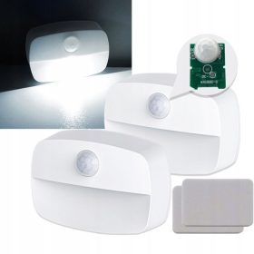   Ansal LED-Nachtlicht mit Bewegungsmelder – Kabelloses, batteriebetriebenes Treppenlicht – 2 Stück