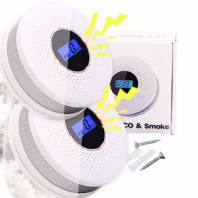  JKD 512COM Kohlenmonoxid- und Rauchmelder mit LCD-Display, 85 dB akustischer Alarm - 2 Stück