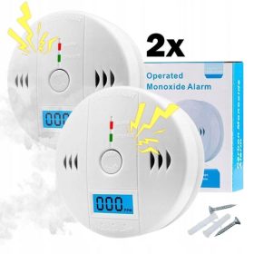 Kohlenmonoxidmelder mit LCD-Display, CO-Melder - 2 Stück