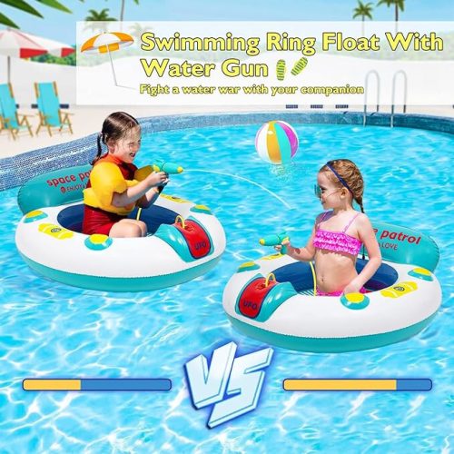 UFO aufblasbar mit Wasserpistole für Kinder von 2–10 Jahren, 60 cm
