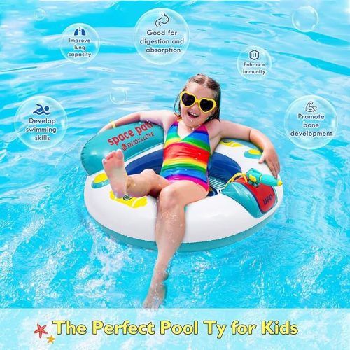 UFO aufblasbar mit Wasserpistole für Kinder von 2–10 Jahren, 60 cm