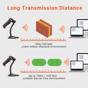   Tera 5100-Z Kabelloser Laser-1D-Barcodescanner mit USB und Ständer