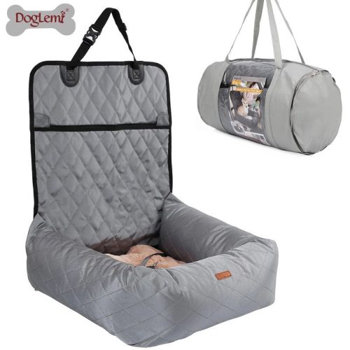 Doglemi 2-in-1 Hundeautositz und Bett – Grau, 60×60×50 cm