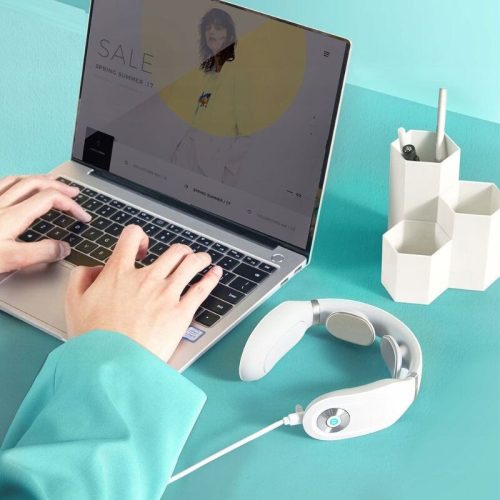 SKG 4098E Nackenmassagegerät mit TENS EMS Elektrostimulator - Weiß