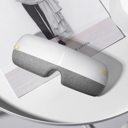 SKG E3-EN Smartes Augenmassagegerät mit Bluetooth-Musik und Heizfunktion - Weiß
