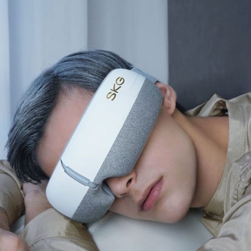 SKG E3-EN Smartes Augenmassagegerät mit Bluetooth-Musik und Heizfunktion - Weiß