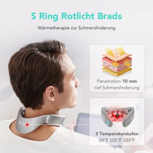 SKG G7 PRO Kabelloses Nackenmassagegerät mit Wärmetherapie - Grau
