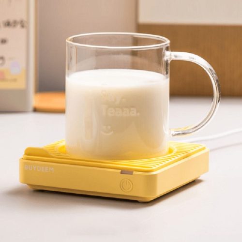 Buydeem Mellow Yellow Tassenwärmer mit 2 Temperaturen – Silikon, automatische Abschaltung – Gelb