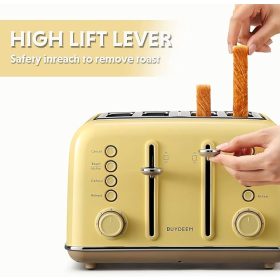 Buydeem DT640E 4-Scheiben-Toaster (Zitronengelb)
