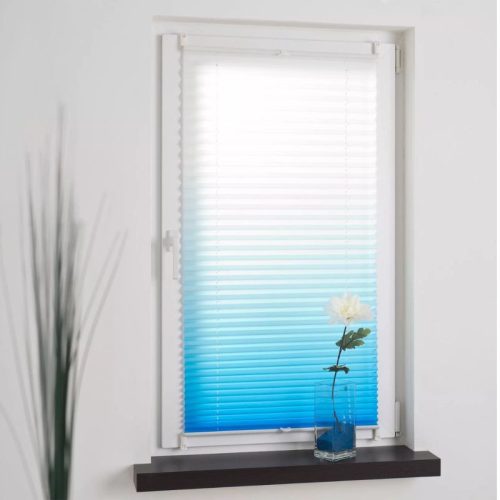 Blux Designer-Verdunkelungsrollo 120 x 130 cm, Blau-Weiß