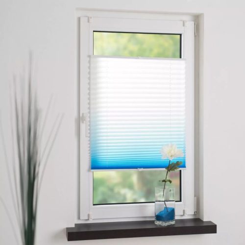 Blux Designer-Verdunkelungsrollo 120 x 130 cm, Blau-Weiß