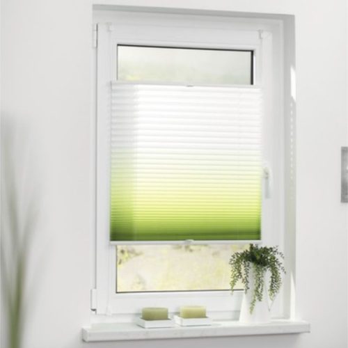Blux Designer-Verdunkelungsrollo 110 x 130 cm, Grün - Weiß