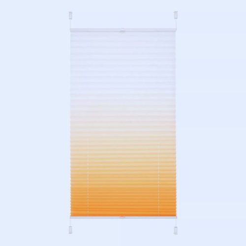 JalousieCrew Klemmfix Plissee 110 x 130 cm, Orange - Weiß