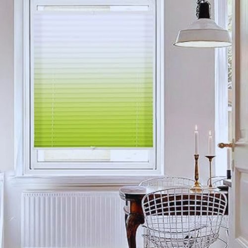 Blux Designer-Verdunkelungsrollo 120 x 130 cm, Grün - Weiß
