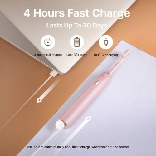Soocas X3U Pink Elektrische Schallzahnbürste mit USB-C-Ladefunktion