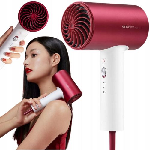 Soocas H5 Anionischer Haartrockner – 1800 W, schnelles Trocknen der Haare – Rot