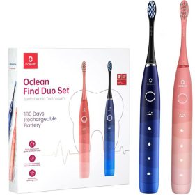   Oclean Find Duo Elektrisches Zahnbürstenset – 2-teilig, Blau und Rot