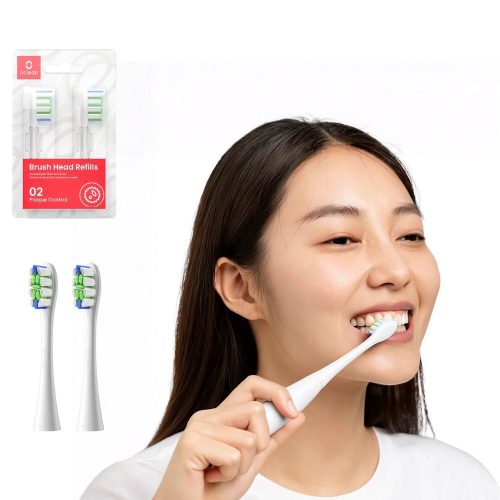 Oclean X Pro P2S6 Weiß-Grau Schallzahnbürsten-Ersatzkopf-Set – 2 Stück