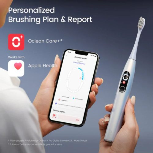 Oclean X Pro Digital Purple Elektrische Schallzahnbürste mit Smart Display