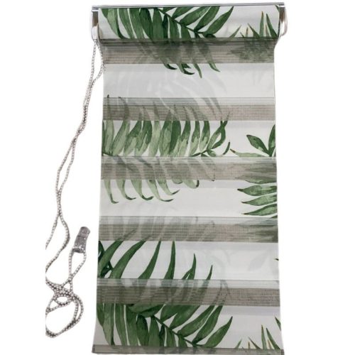 Blux Mini-Rollo mit Blattmuster, 40 x 140 cm, Weiß