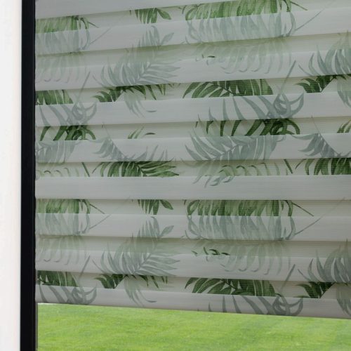 Blux Mini-Rollo mit Blattmuster, 40 x 140 cm, Weiß