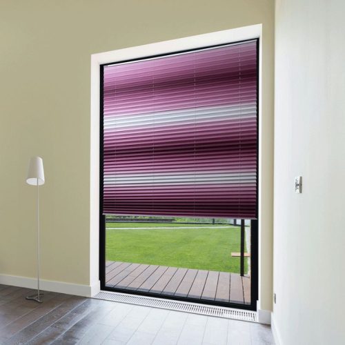 Blux Designer Verdunkelungsrollo 110x135 cm, Rosa - Weiß Farbverlauf