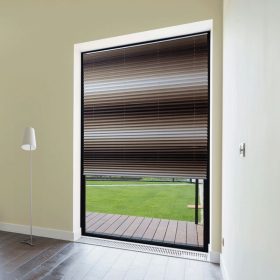   BOOM Plissee-Rollo für Fenster und Türen, Weiß-Brauner Farbton, 120x130 cm