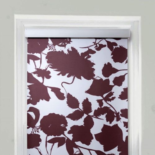 Blux Designer-Verdunkelungsrollo, 40 x 165 cm, Burgunderrotes Muster