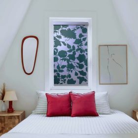   Blux Designer-Verdunkelungsrollo 60x165 cm - Giftgrünes Muster