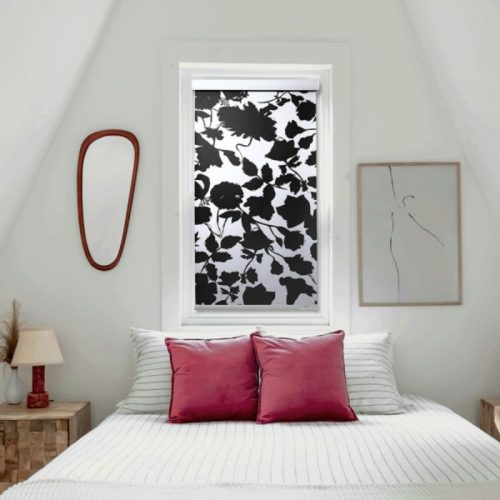 Blux Designer-Verdunkelungsrollo 60x165 cm - Giftgrünes Muster