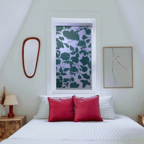 Blux Designer-Verdunkelungsrollo 60x165 cm - Giftgrünes Muster