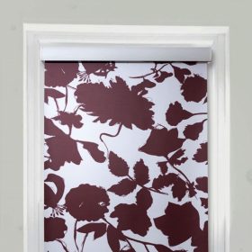   Blux Designer-Verdunkelungsrollo 100 x 165 cm – Burgunderrotes Muster