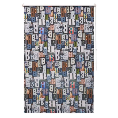 B.Banani Klemmfix Verdunkelungsrollo - 57 x 150 cm, buntes Buchstabenmuster