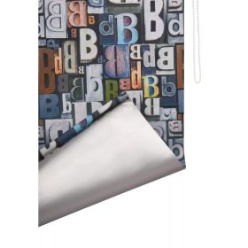   B.Banani Klemmfix Verdunkelungsrollo - 57 x 150 cm, buntes Buchstabenmuster