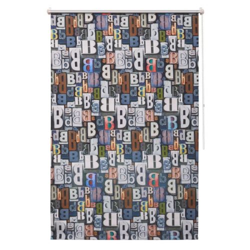 B.Banani Klemmfix Thermo-Verdunkelungsrollo - 60 x 150 cm, buntes Buchstabenmuster