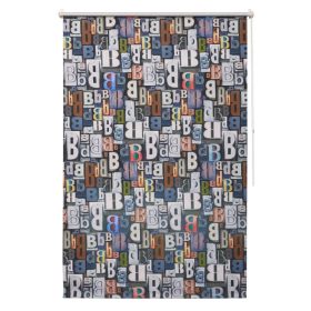   B.Banani Klemmfix Thermo-Verdunkelungsrollo - 87 x 150 cm, buntes Buchstabenmuster