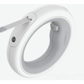   Moestar 2 Plus Einziehbare Hundeleine mit LED-Licht 3M, Grau - Weiß