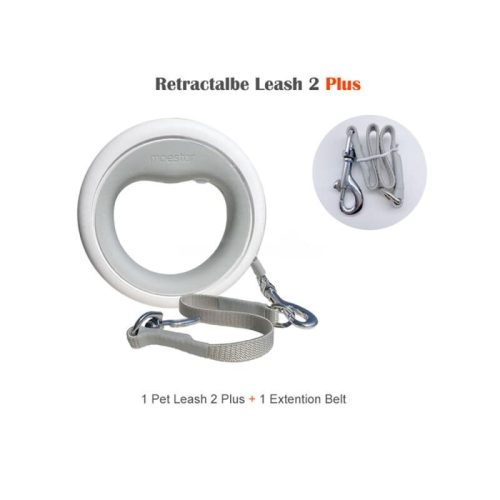 Moestar 2 Plus Einziehbare Hundeleine mit LED-Licht 3M, Grau - Weiß