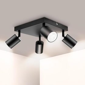  Ketom drehbarer, verstellbarer 4-Wege-Deckenstrahler (schwarz)